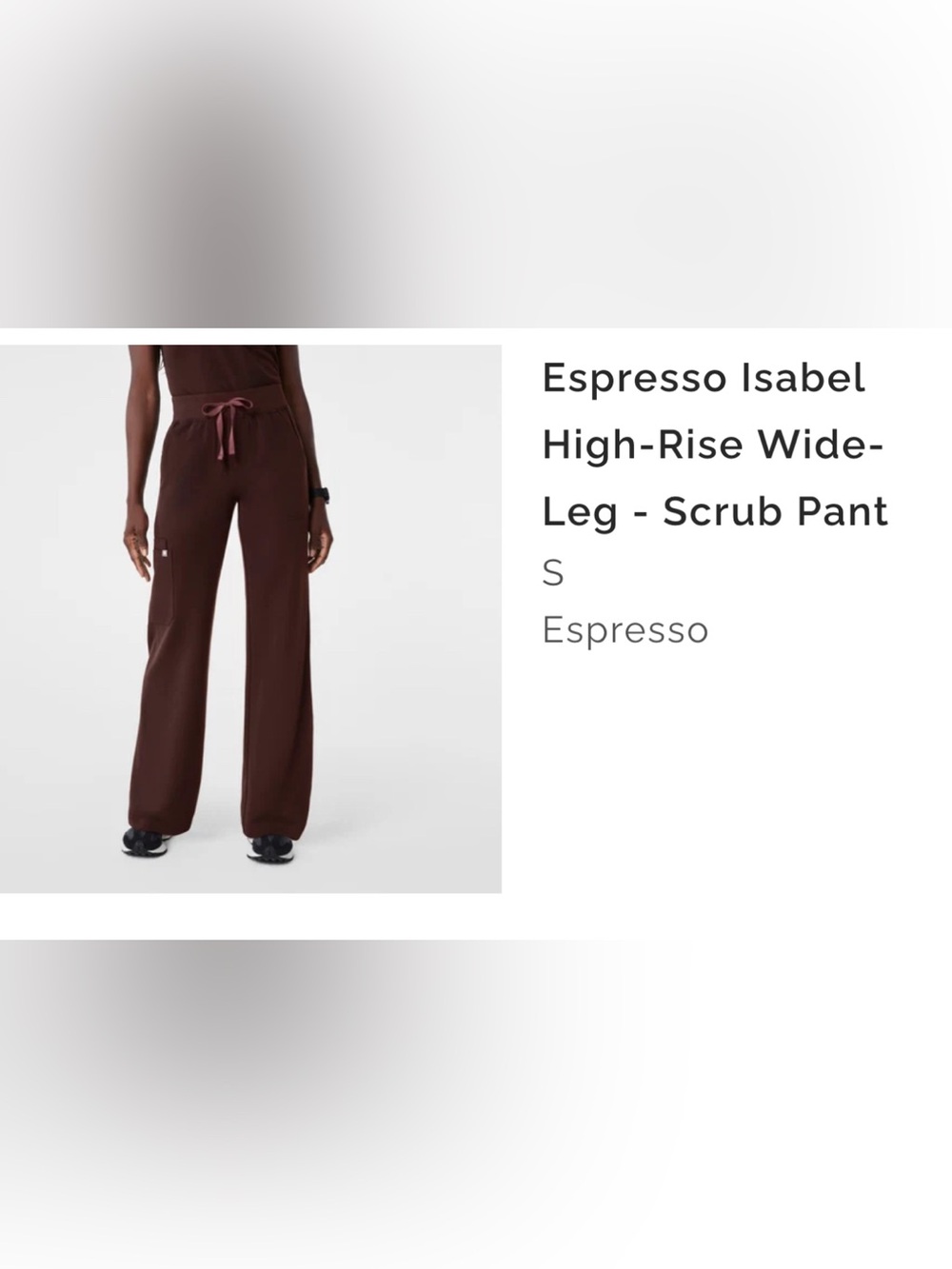 Figs Espresso Isabel high rise wide leg scrub pants